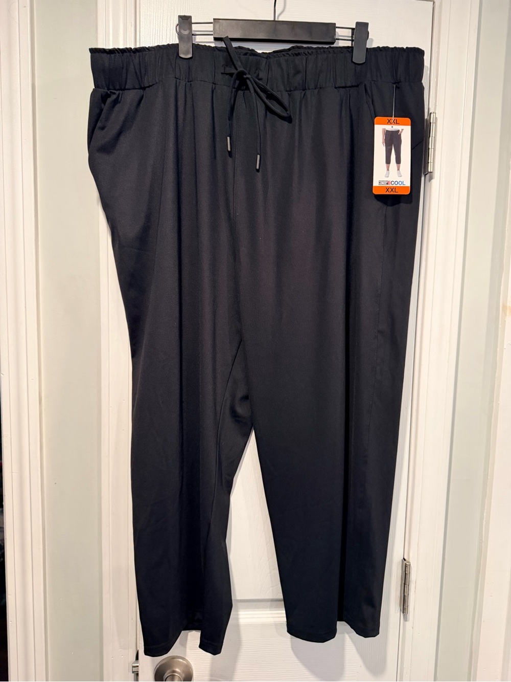 NWT 32 Degrees Cool Size XXL Black Cropped Drawstring Pants Activewear Cooling